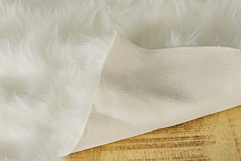 2' X 3' Black Faux Sheepskin Animal Print Washable Area Rug